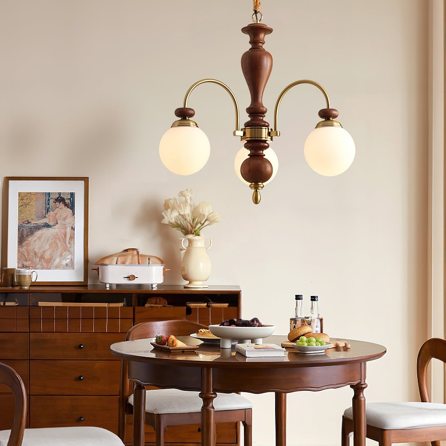 Solara Chandelier Classic Wooden Brass - image 22