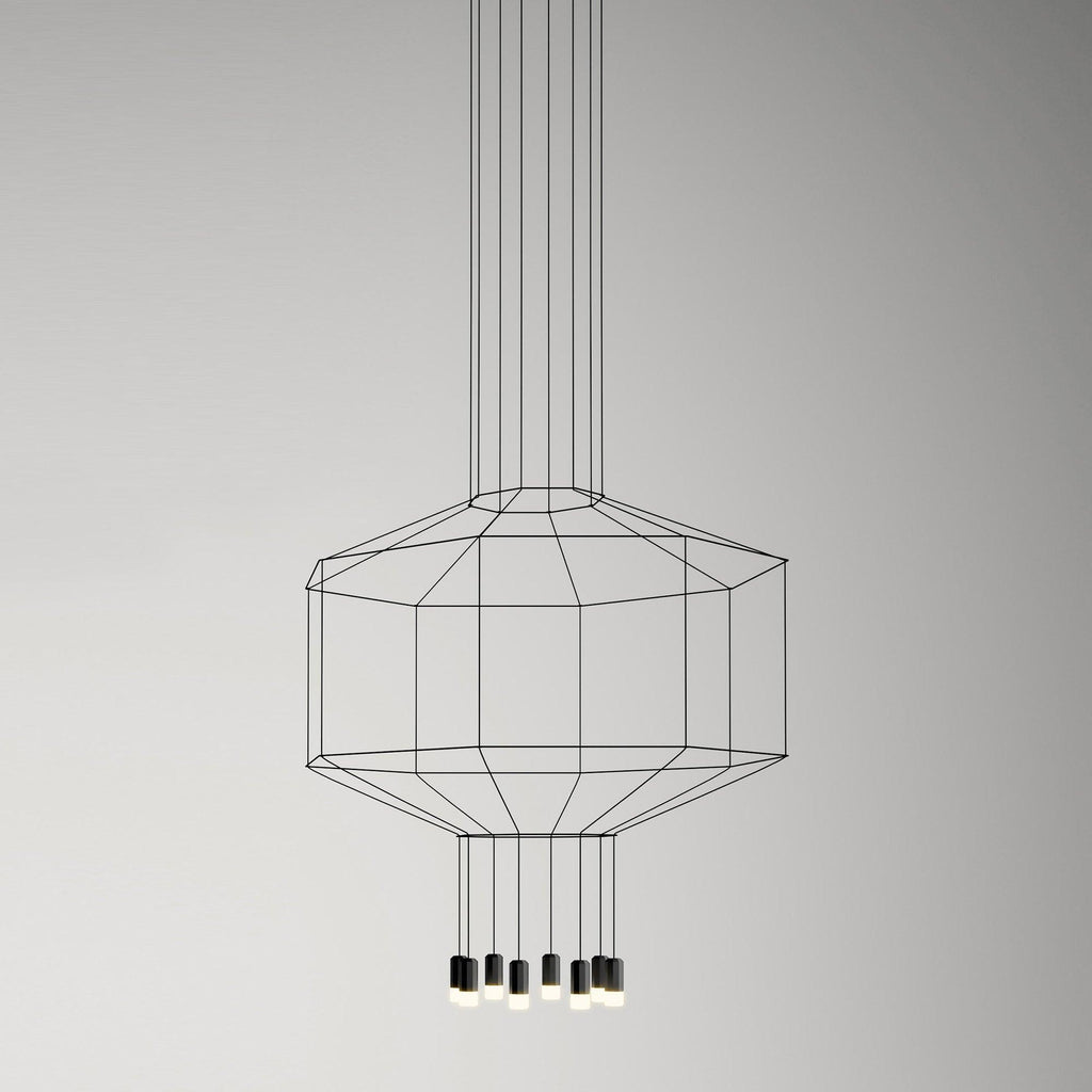 Lustra Pendant Lamp Geometric Wire Black LED