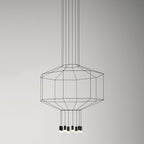Lustra Pendant Lamp Geometric Wire Black LED
