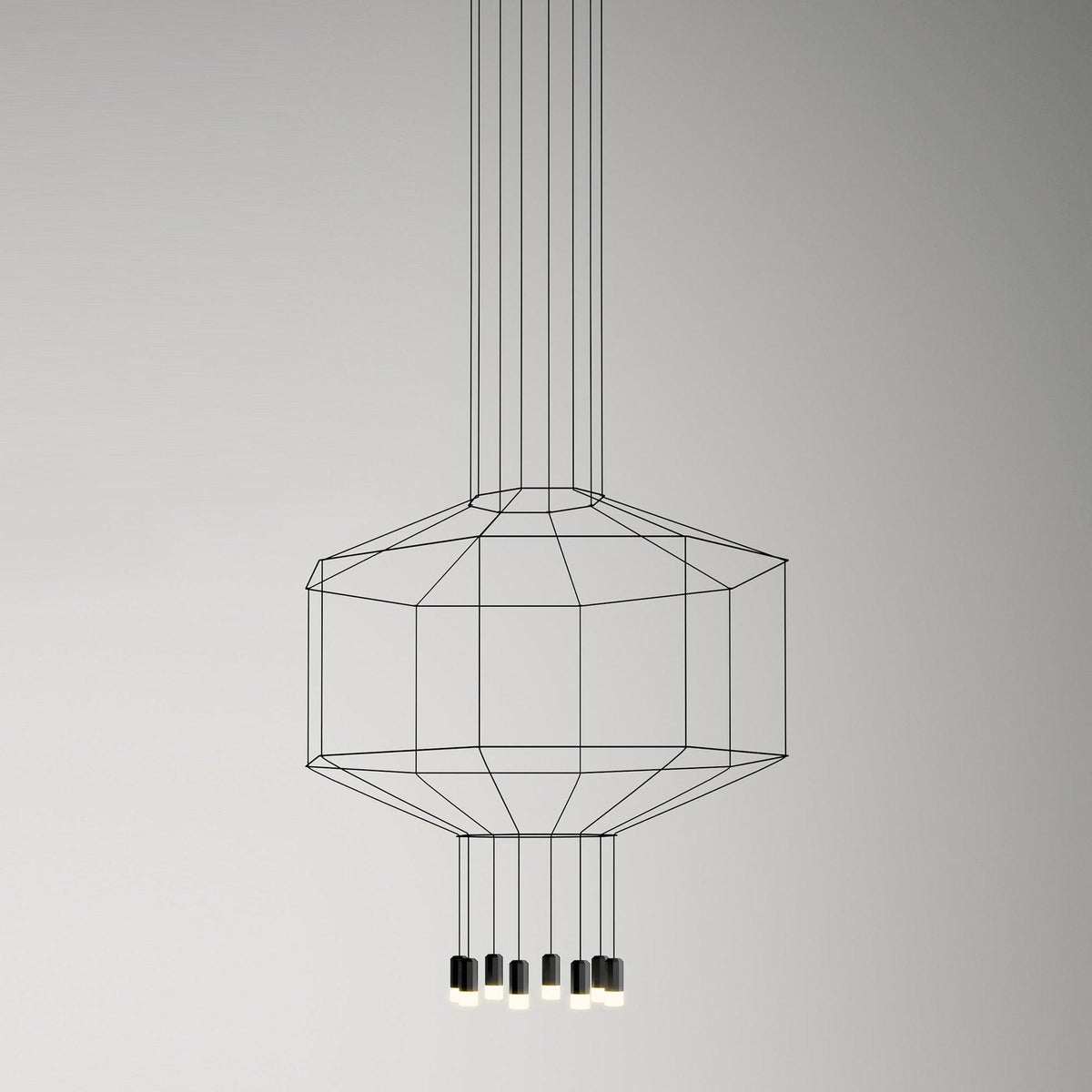 Lustra Pendant Lamp Geometric Wire Black LED