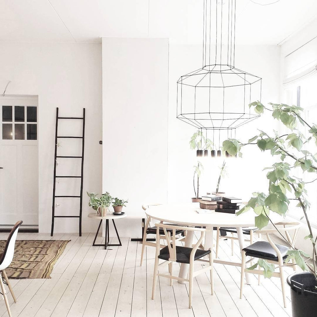 Lustra Pendant Lamp Geometric Wire Black LED