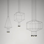 Lustra Pendant Lamp Geometric Wire Black LED