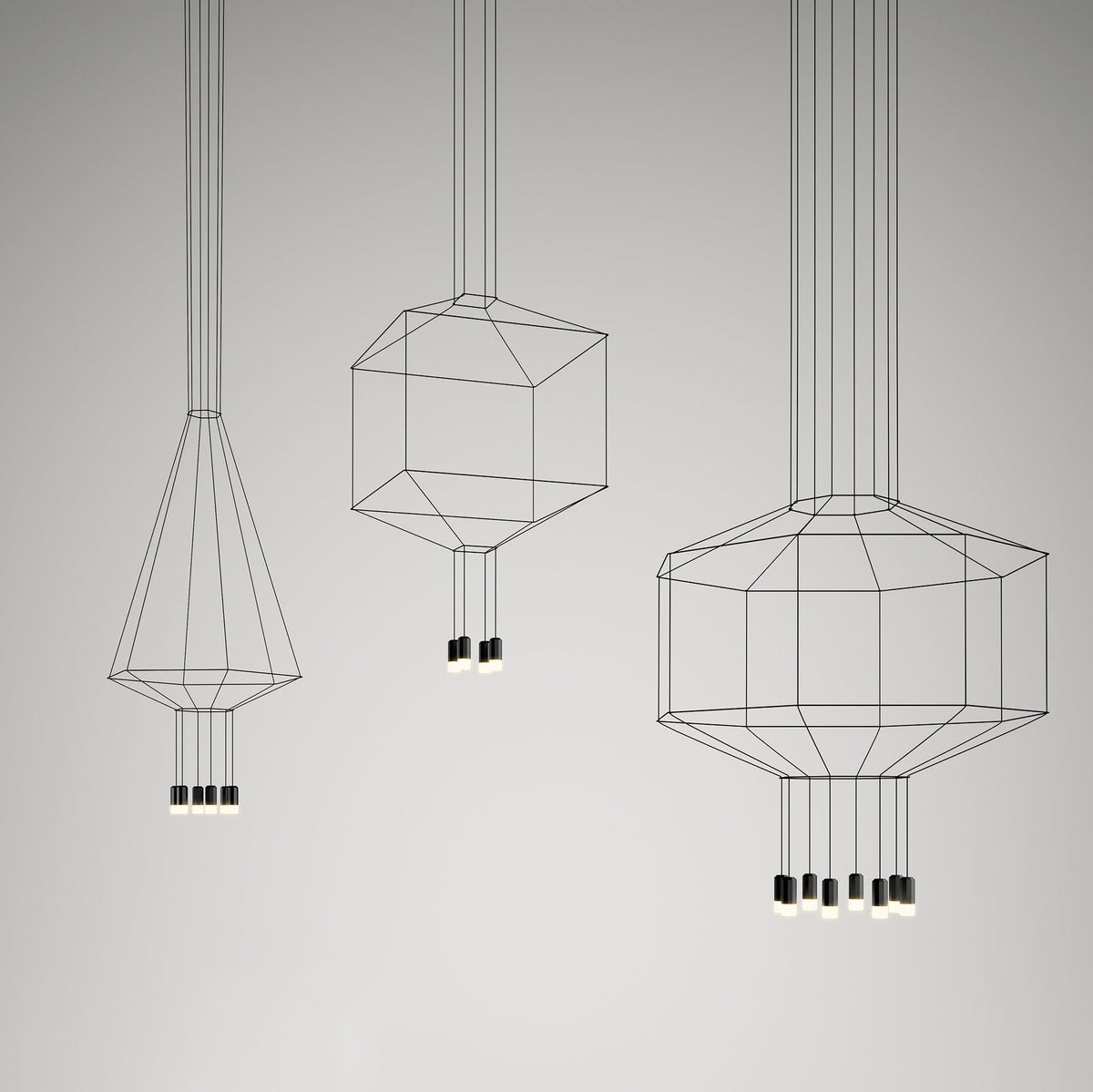 Lustra Pendant Lamp Geometric Wire Black LED