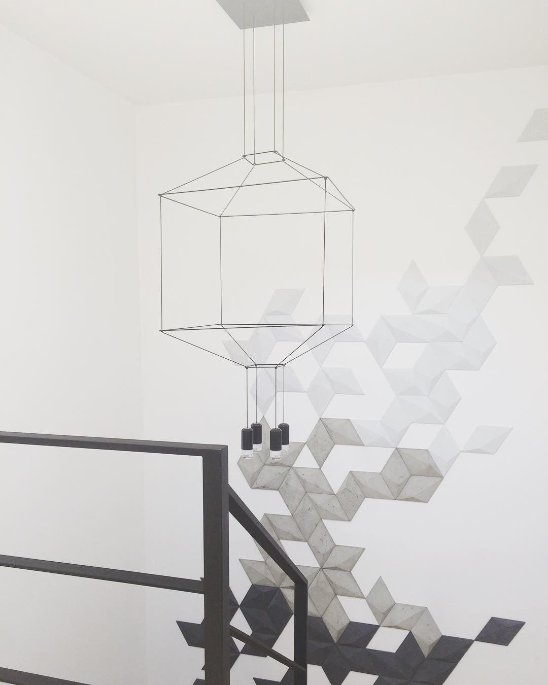 Lustra Pendant Lamp Geometric Wire Black LED