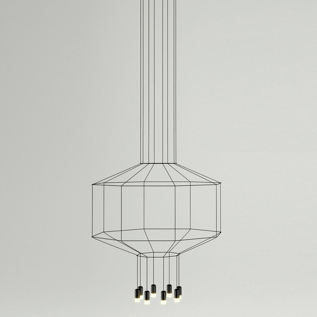 Lustra Pendant Lamp Geometric Wire Black LED