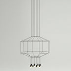Lustra Pendant Lamp Geometric Wire Black LED