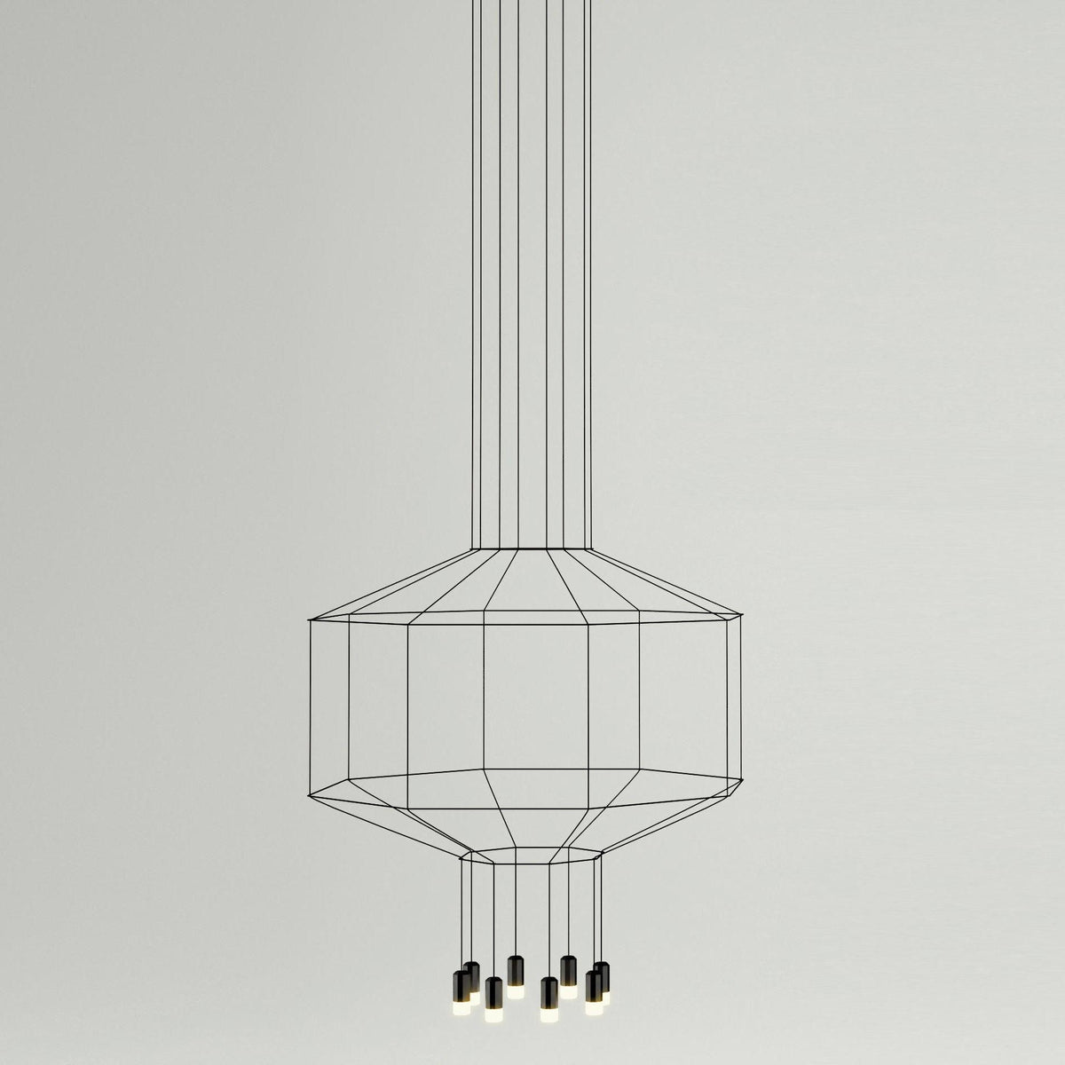 Lustra Pendant Lamp Geometric Wire Black LED