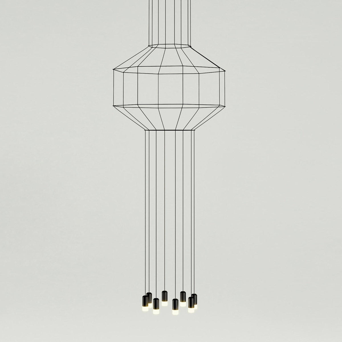 Lustra Pendant Lamp Geometric Wire Black LED