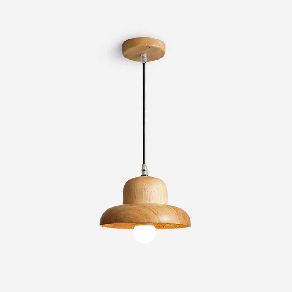 Wood Hat Pendant Lamp Curved Organic