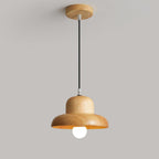 Wood Hat Pendant Lamp Curved Organic