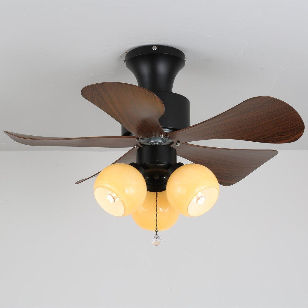Lunara Vintage Wood Ceiling Fan Light