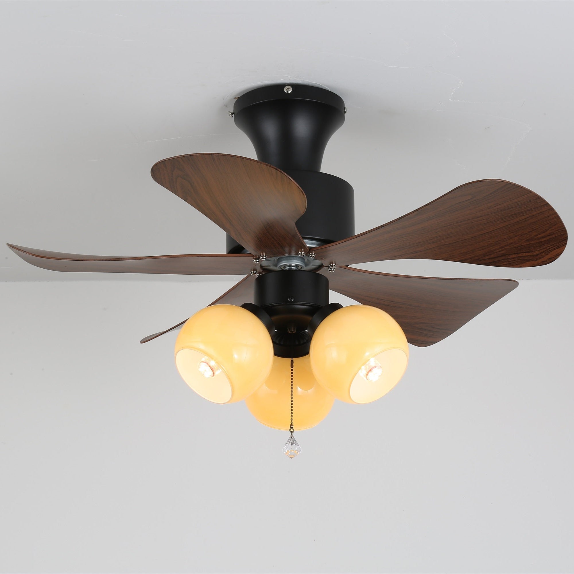 Lunara Vintage Wood Ceiling Fan Light