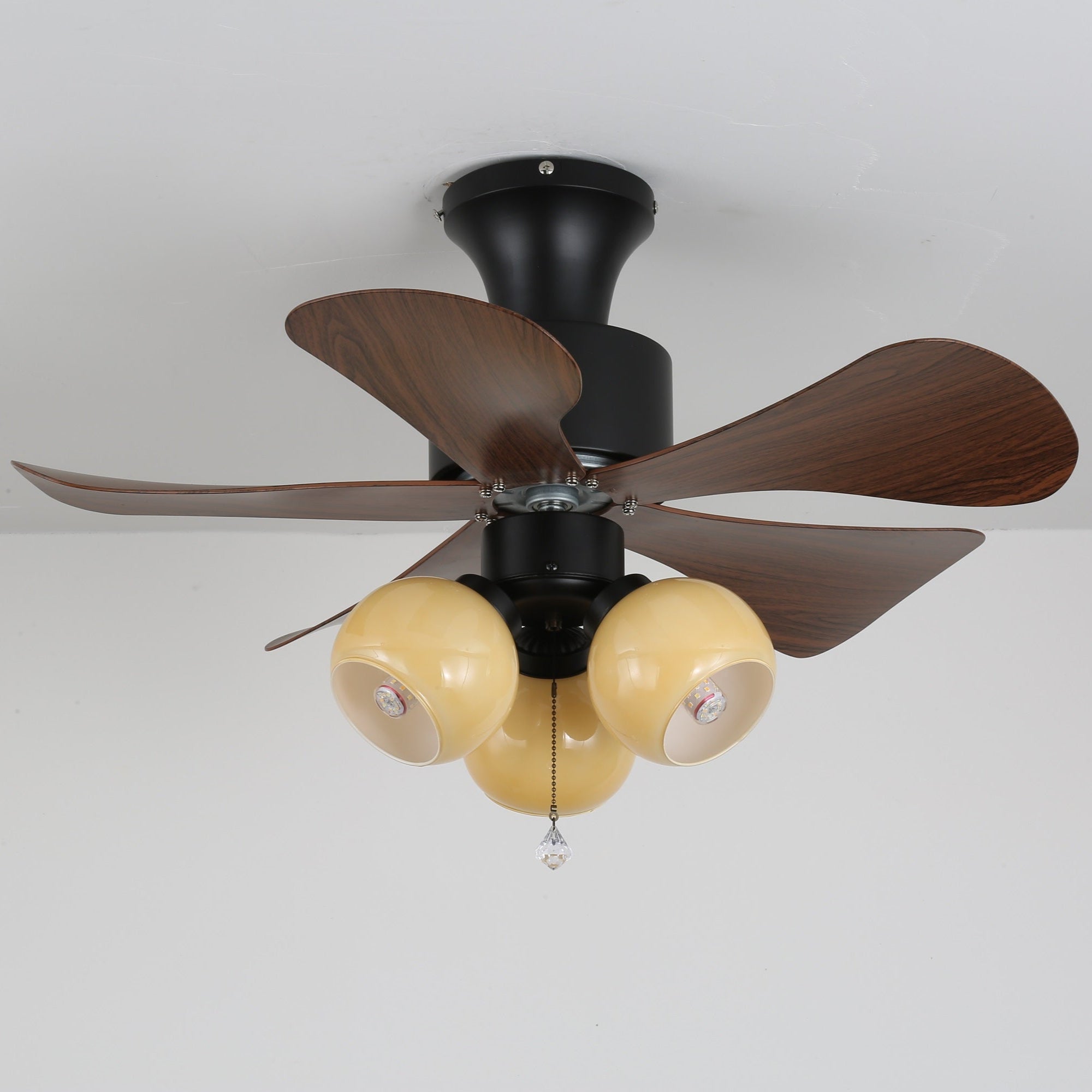 Lunara Vintage Wood Ceiling Fan Light