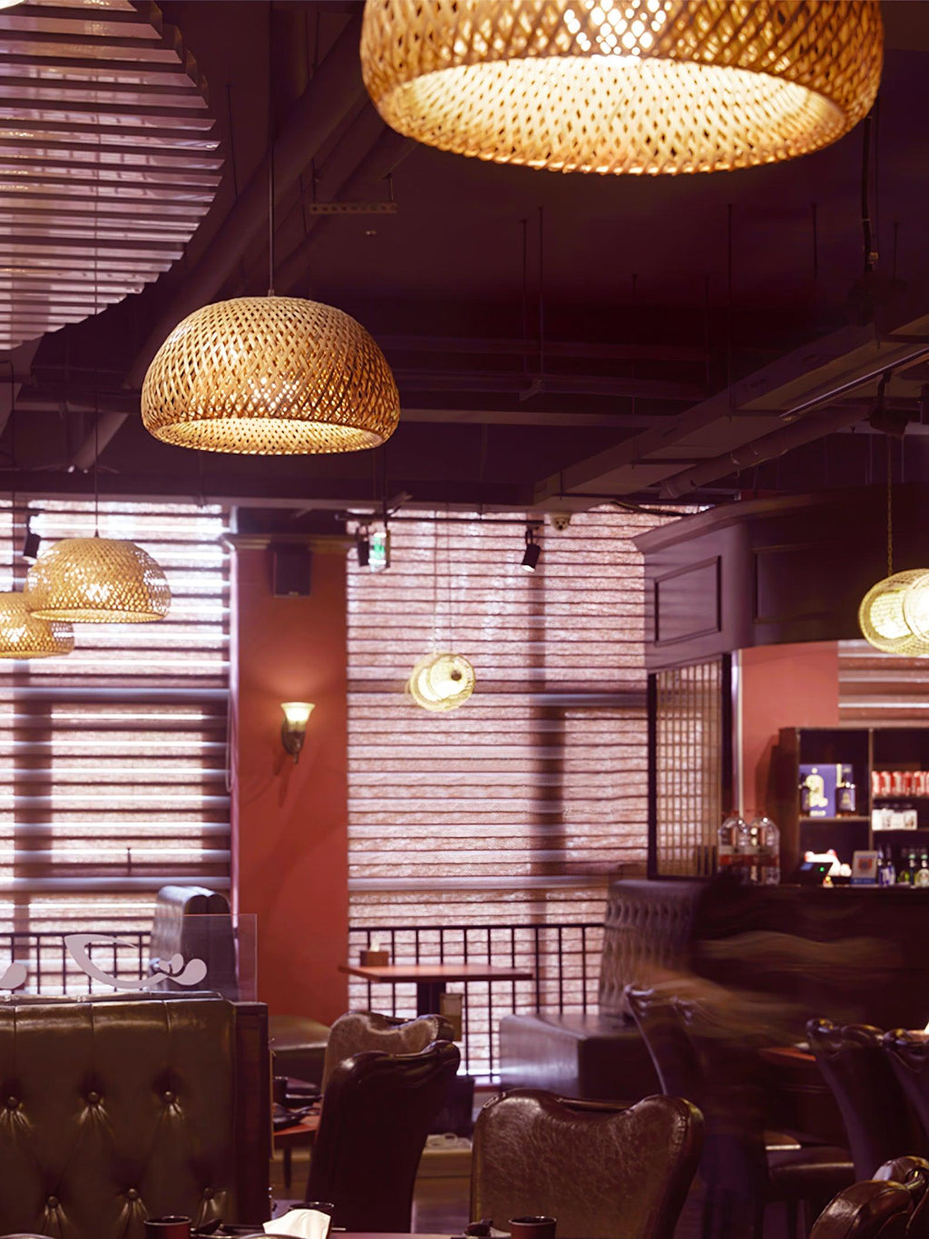 Eurnoros Unique Natural Bamboo Pendant Light