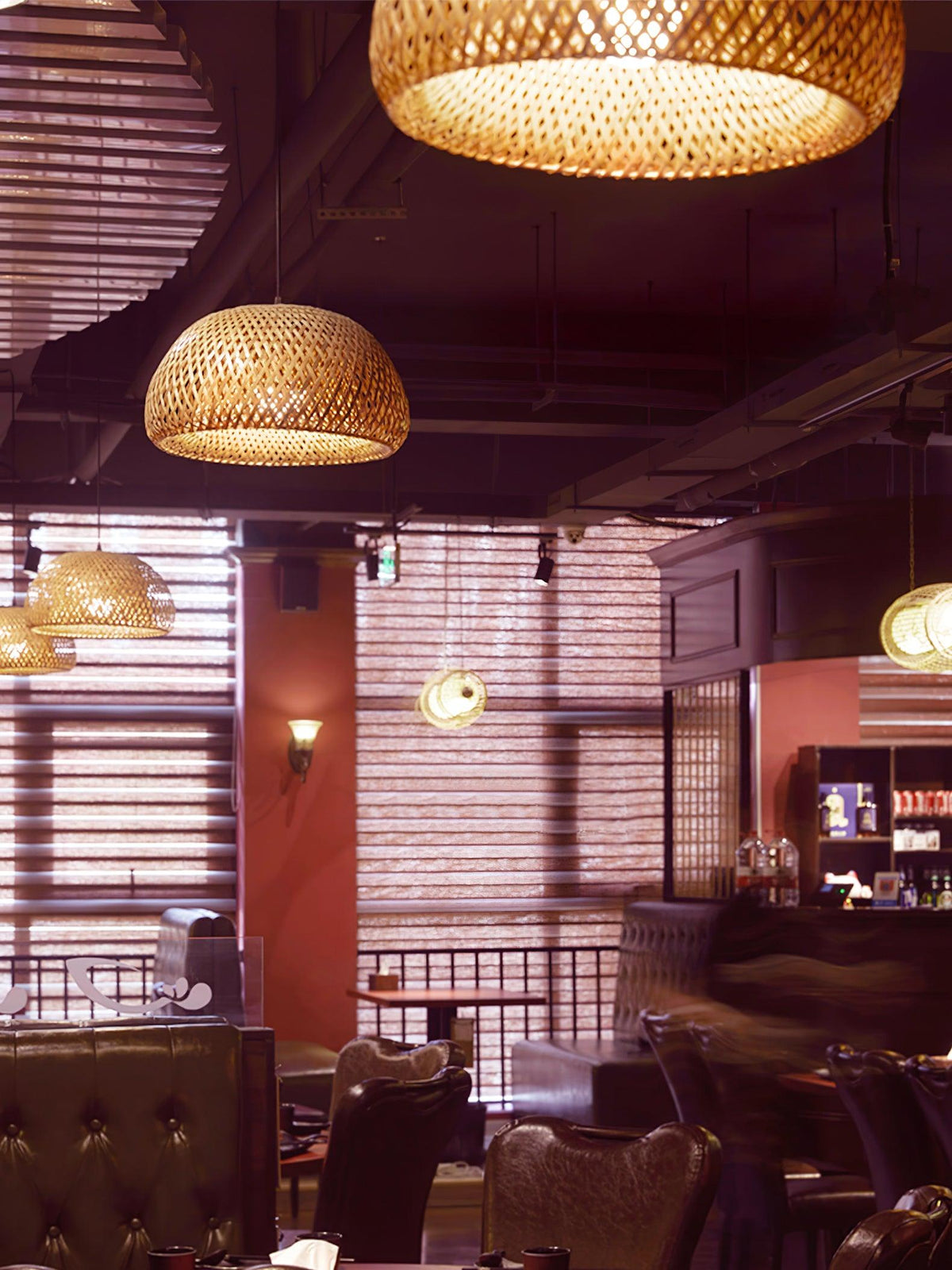 Eurnoros Unique Natural Bamboo Pendant Light