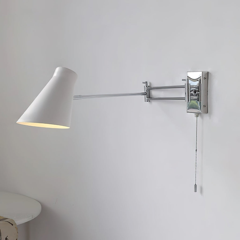 Wall Lamp Swing Arm Chrome Orange Adjustable Industrial