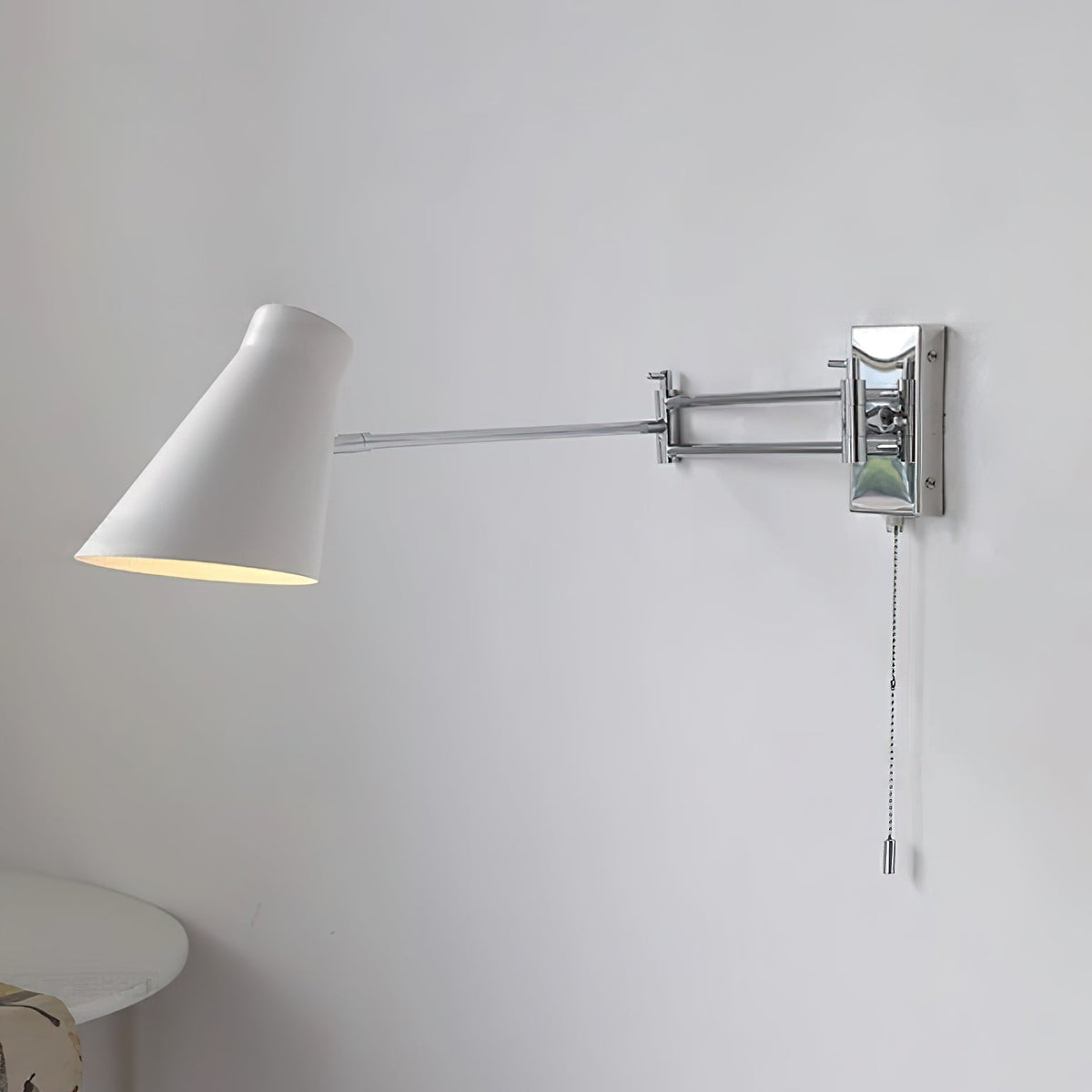 Wall Lamp Swing Arm Chrome Orange Adjustable Industrial