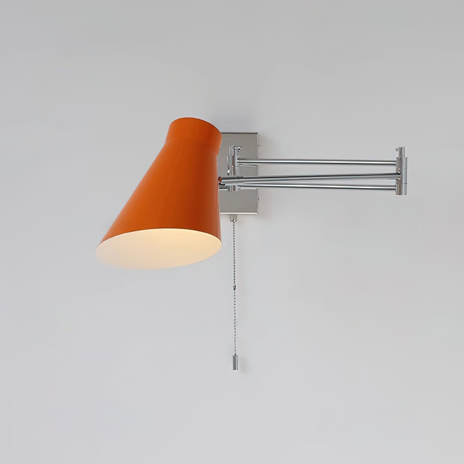 Wall Lamp Swing Arm Chrome Orange Adjustable Industrial