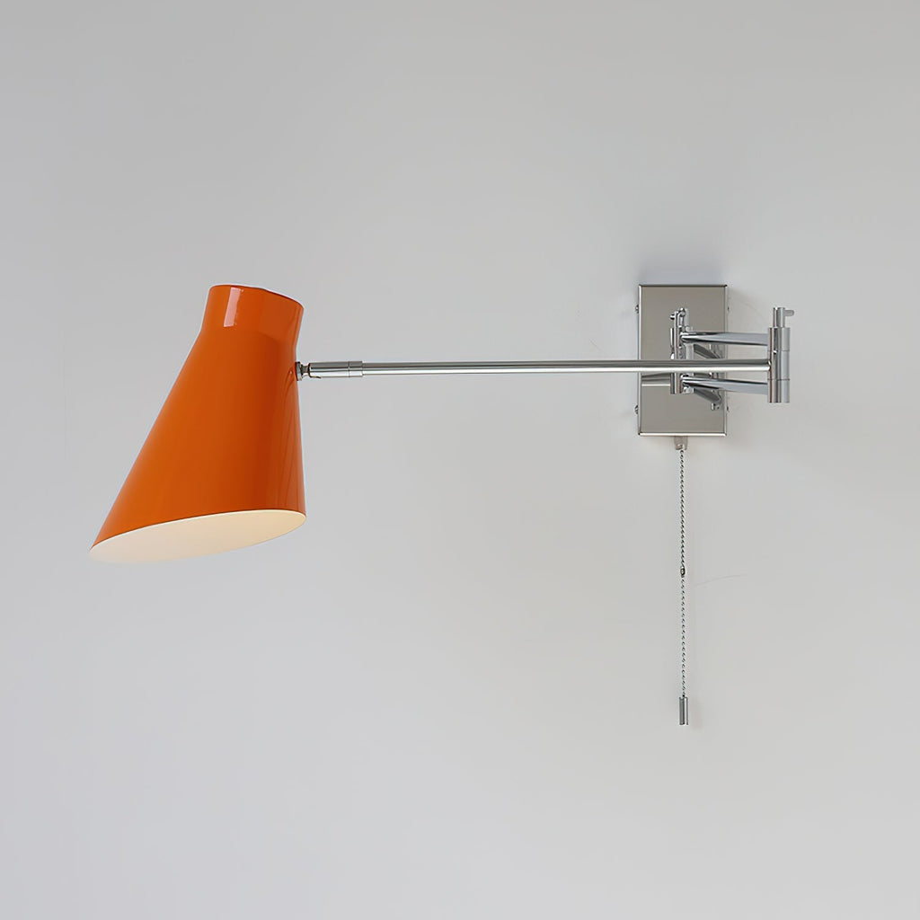 Wall Lamp Swing Arm Chrome Orange Adjustable Industrial