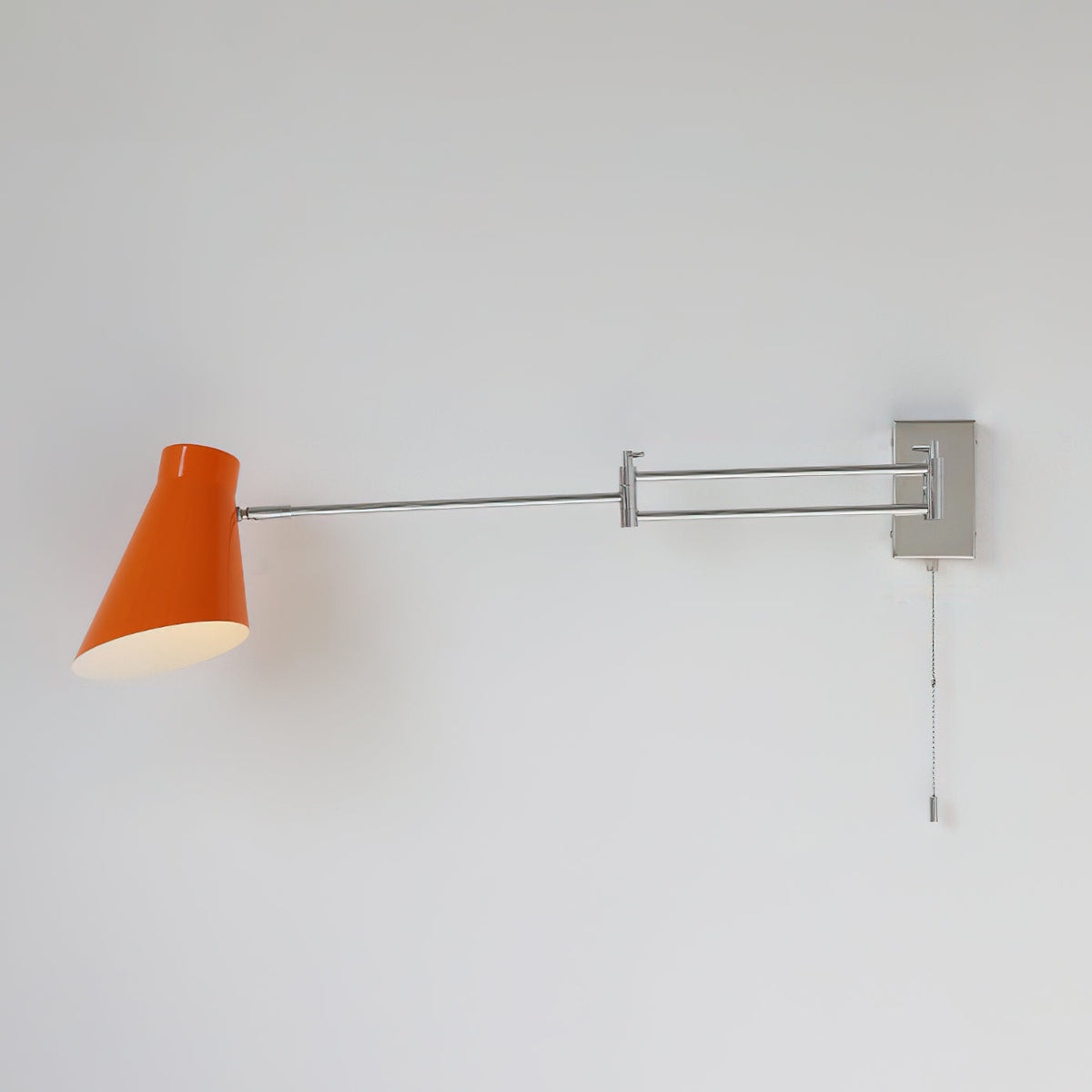 Wall Lamp Swing Arm Chrome Orange Adjustable Industrial
