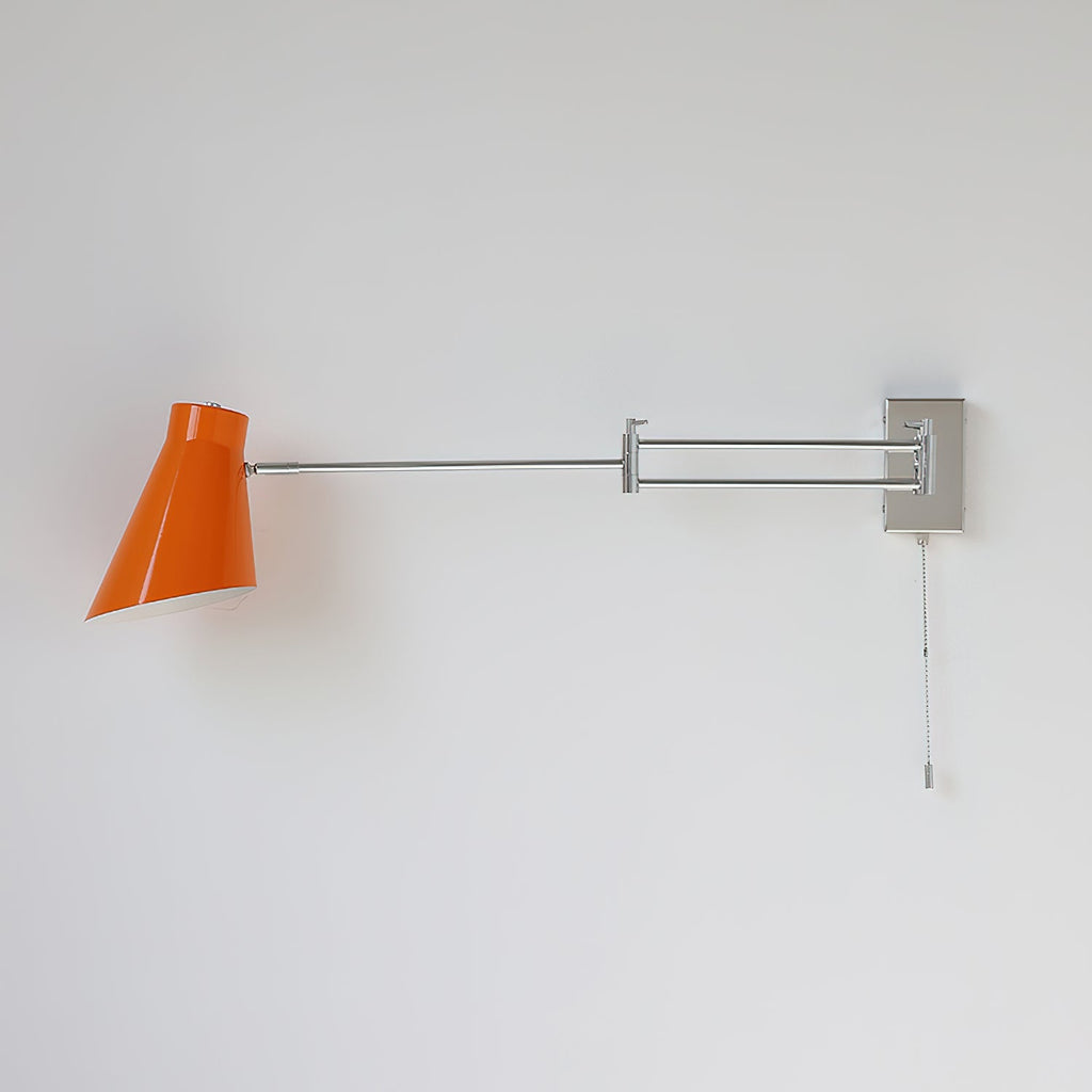 Wall Lamp Swing Arm Chrome Orange Adjustable Industrial