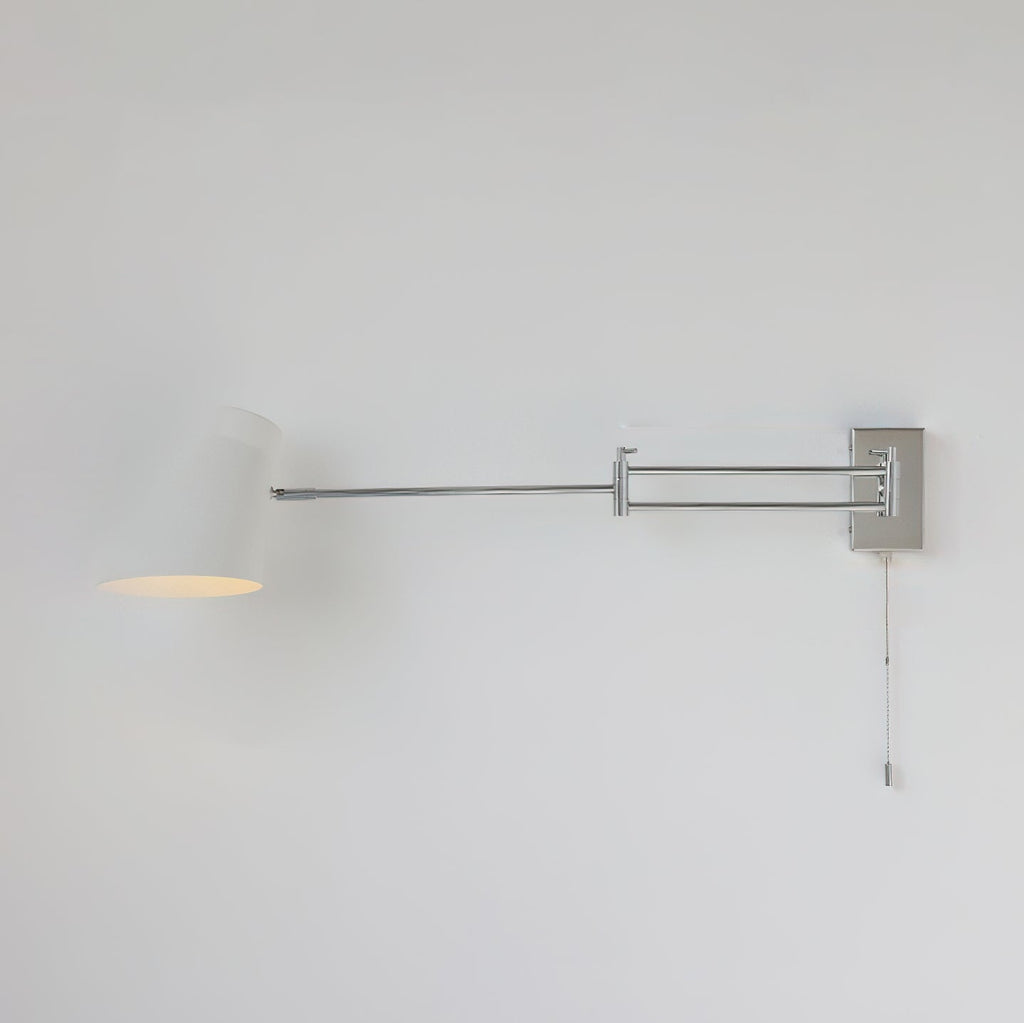 Wall Lamp Swing Arm Chrome Orange Adjustable Industrial