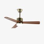 Elara Minimalist Silver Wood Ceiling Fan Light