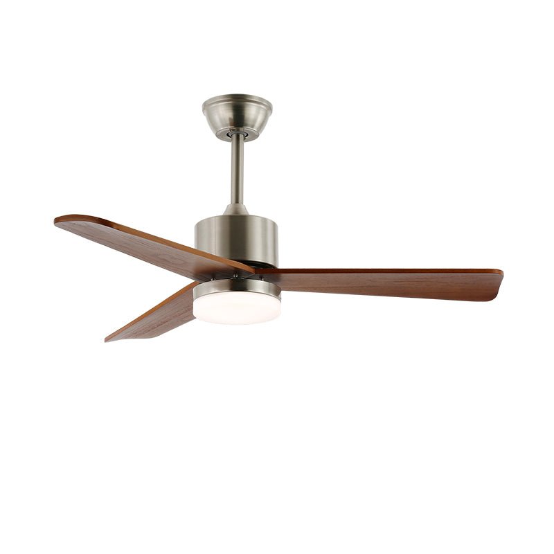 Elara Minimalist Silver Wood Ceiling Fan Light