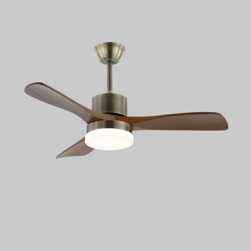 Elara Minimalist Silver Wood Ceiling Fan Light