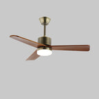 Elara Minimalist Silver Wood Ceiling Fan Light