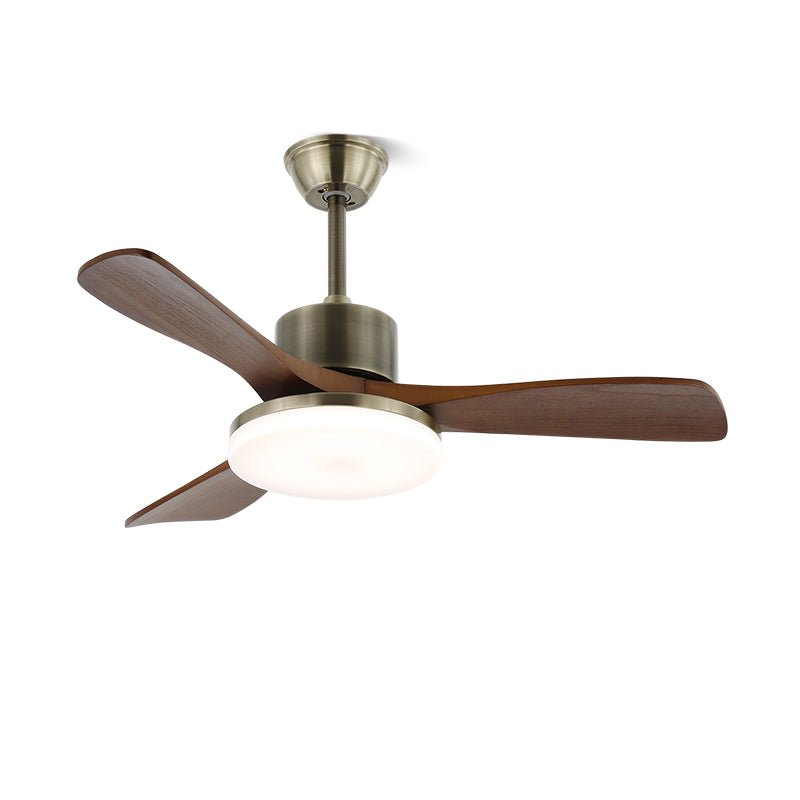 Elara Minimalist Silver Wood Ceiling Fan Light