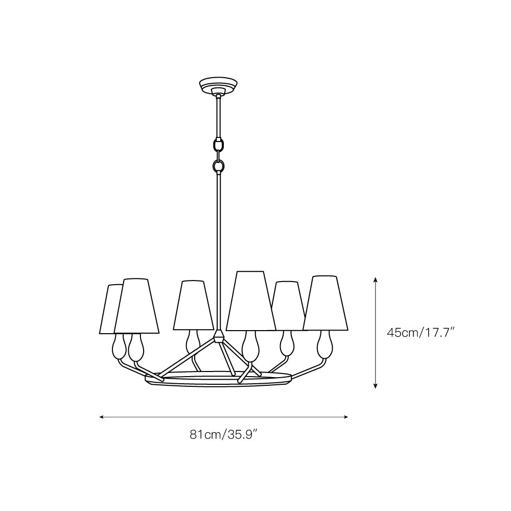 Avlaeir Vintage Industrial Brass Fabric Chandelier