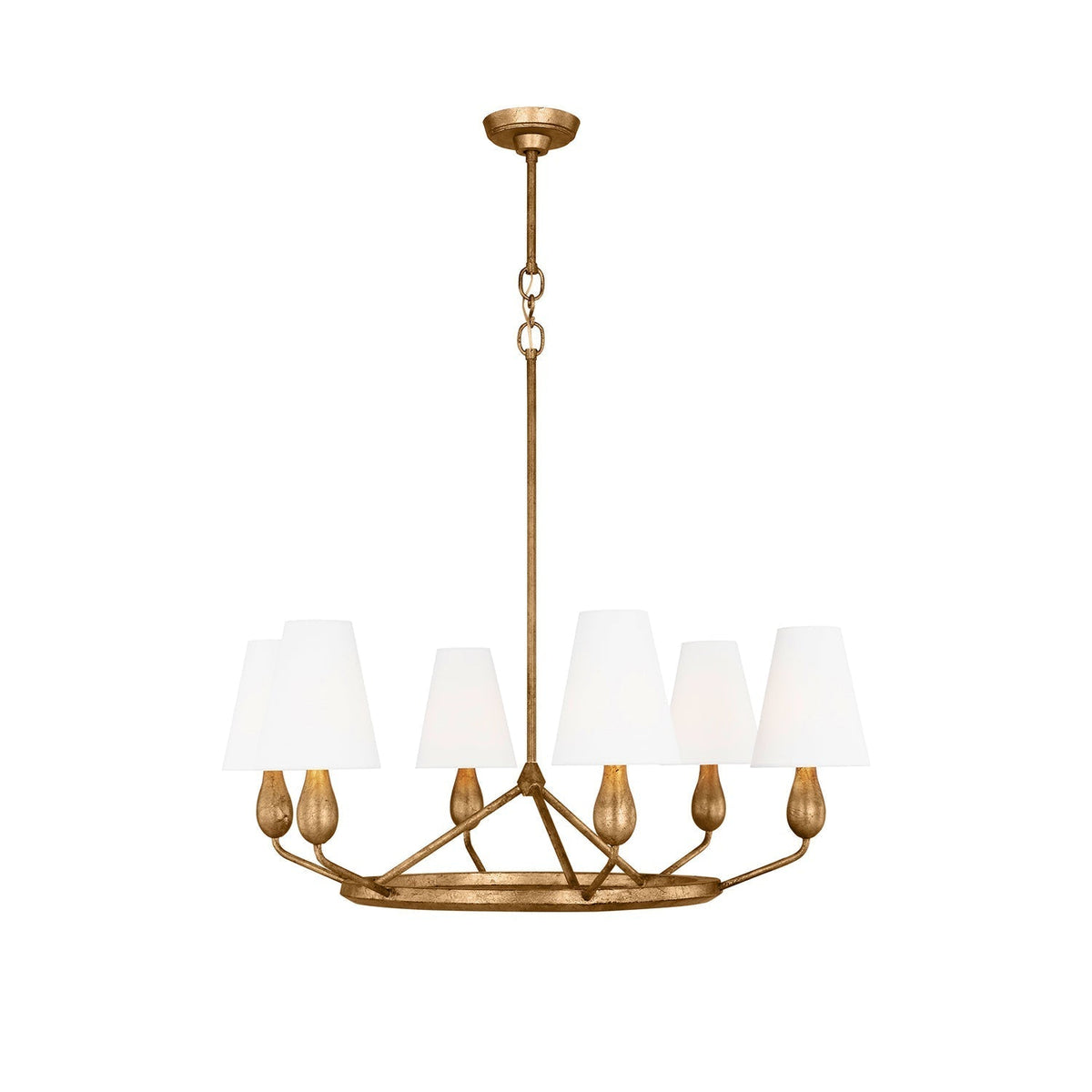 Avlaeir Vintage Industrial Brass Fabric Chandelier