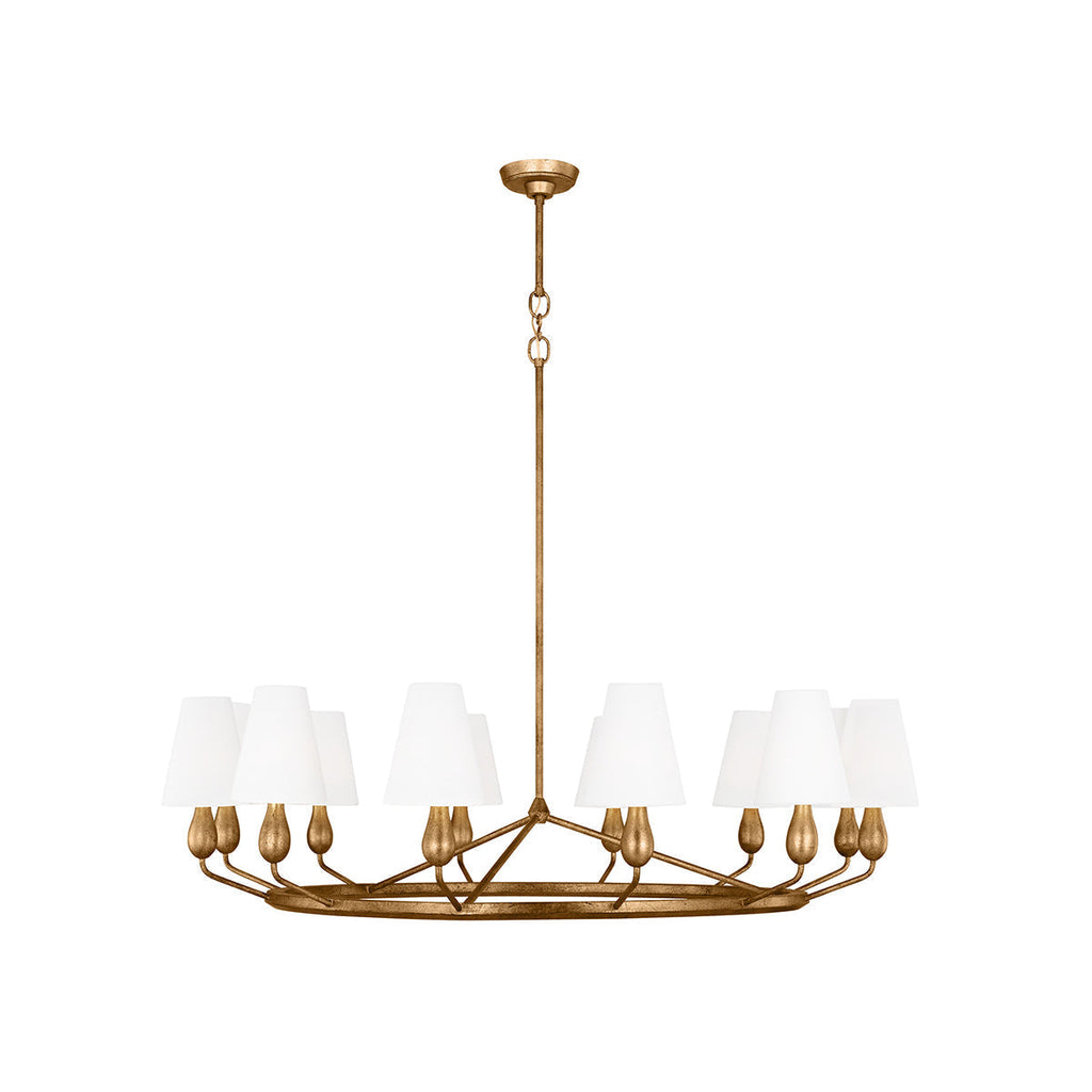 Avlaeir Vintage Industrial Brass Fabric Chandelier