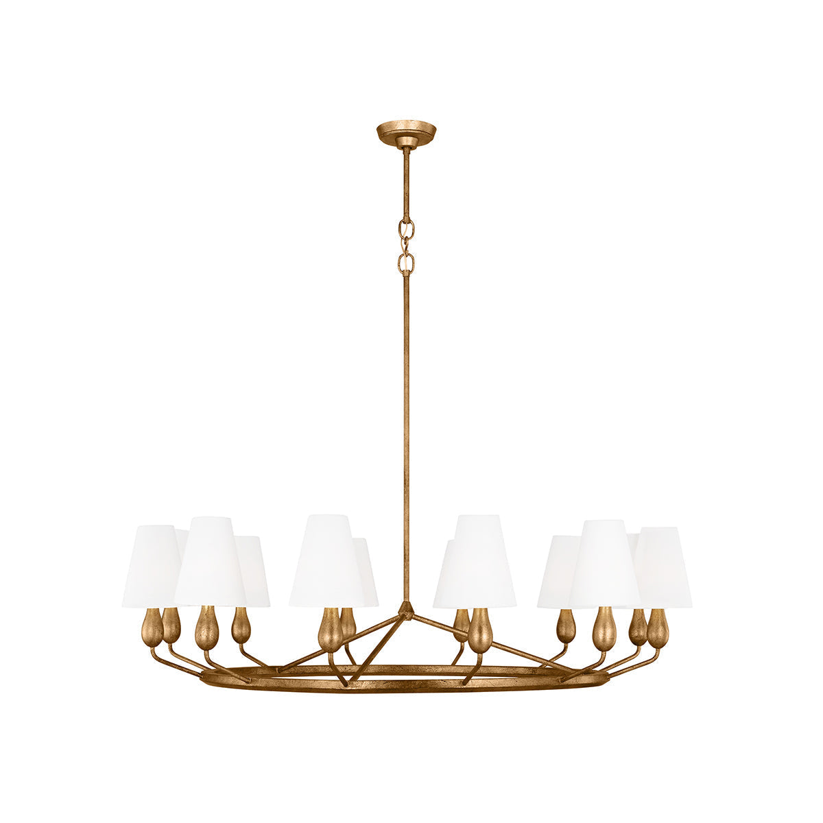 Avlaeir Vintage Industrial Brass Fabric Chandelier