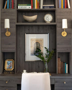 Ernorora Vintage Industrial Brass Fabric Wall Lamp