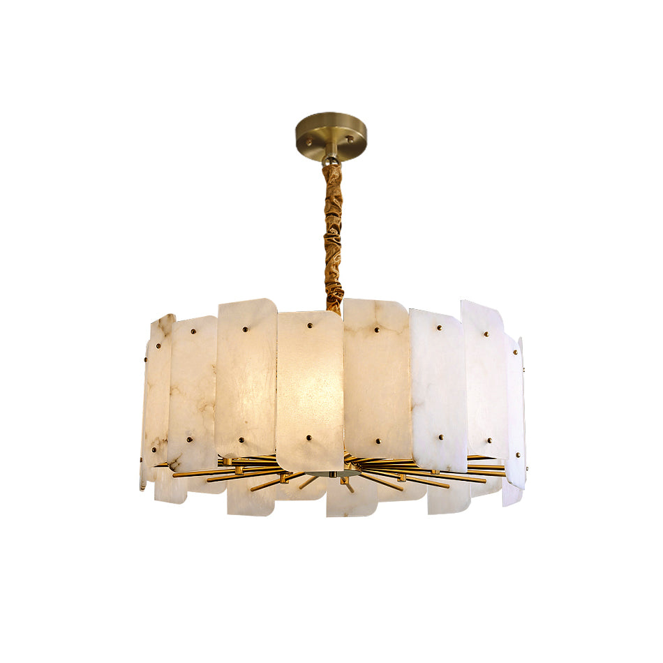 Zoe Postmodern Luxury Tiered Alabaster Chandelier