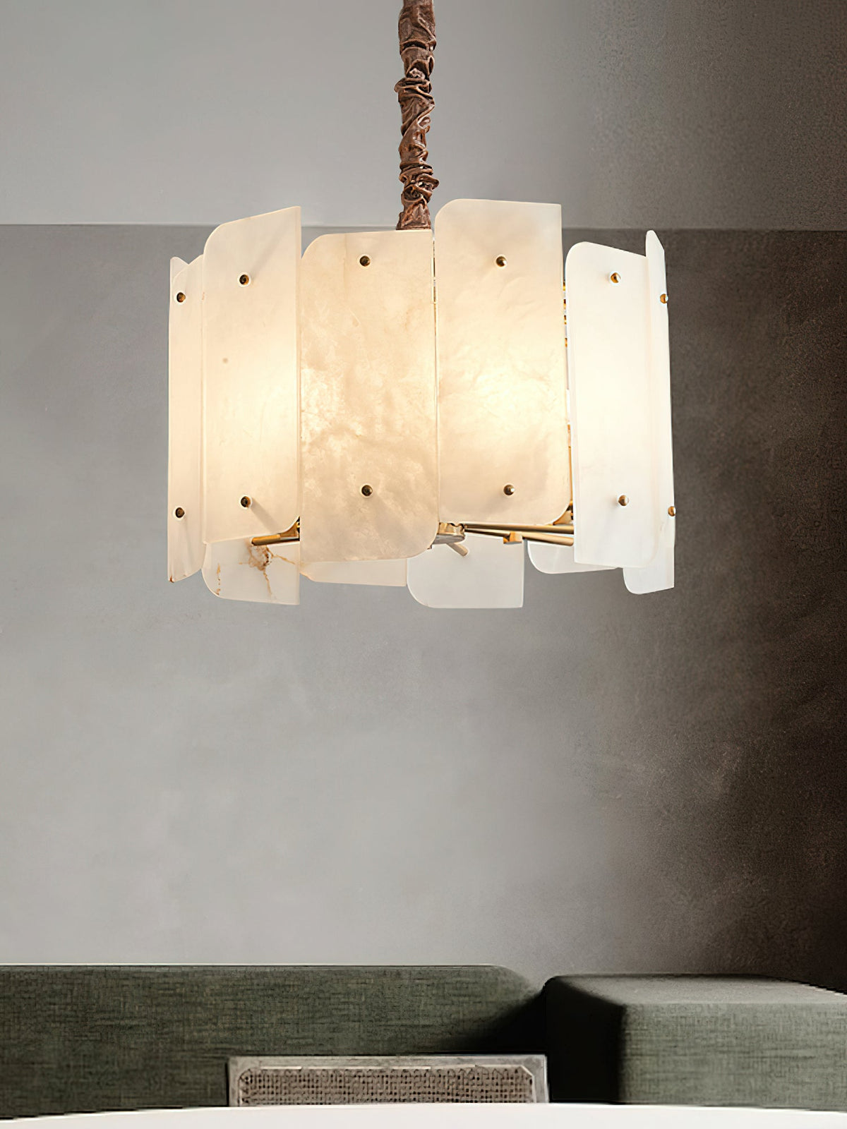 Zoe Postmodern Luxury Tiered Alabaster Chandelier