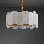 Zoe Postmodern Luxury Tiered Alabaster Chandelier