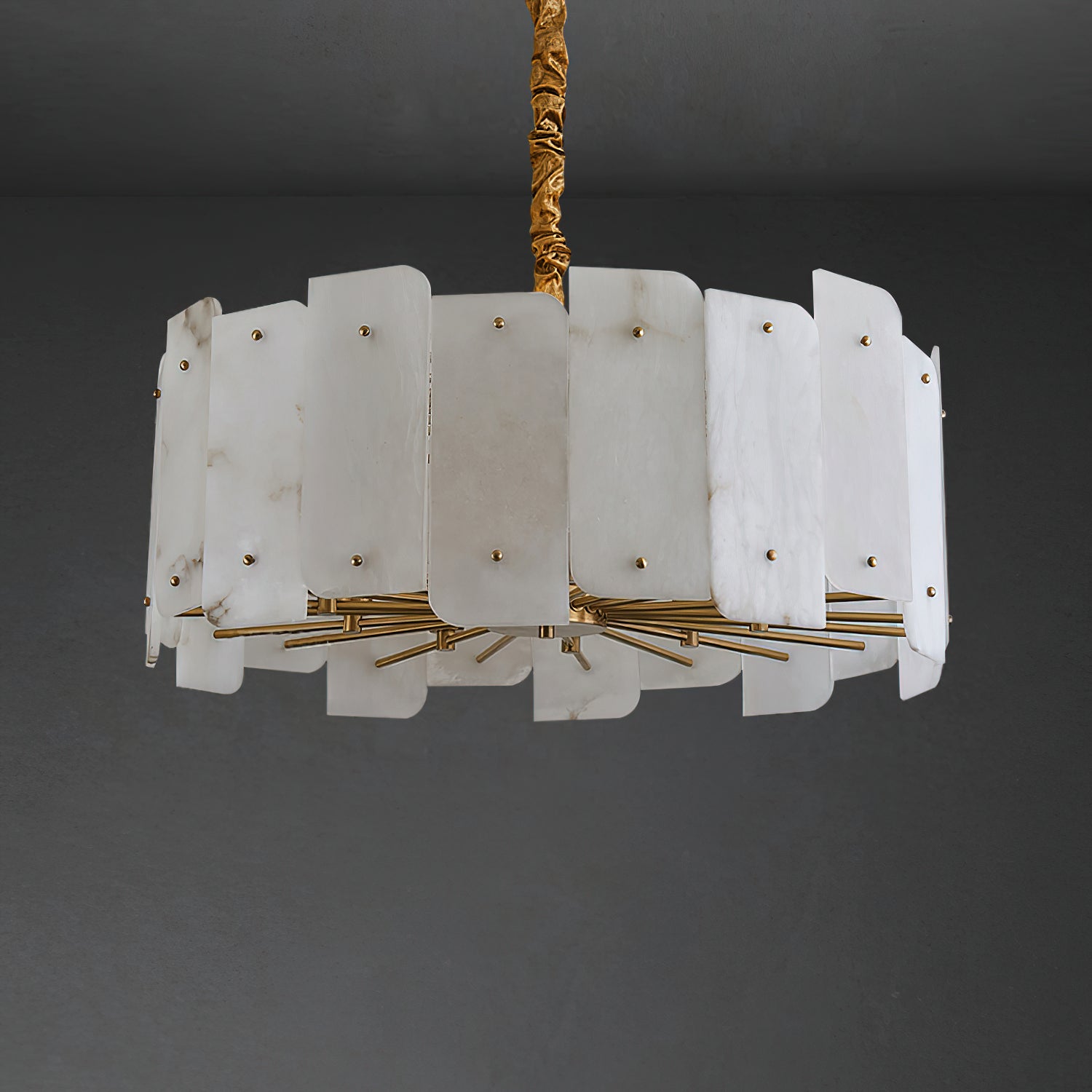 Zoe Postmodern Luxury Tiered Alabaster Chandelier