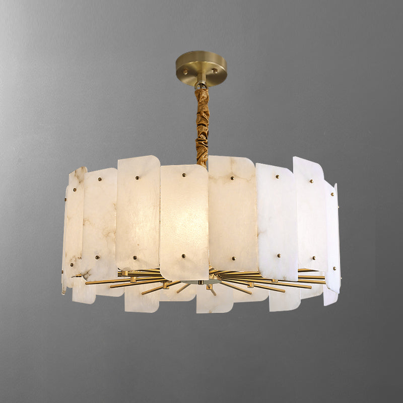 Zoe Postmodern Luxury Tiered Alabaster Chandelier