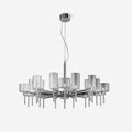 Zonia Chandelier Glass Cylinder Array Chrome