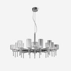Zonia Chandelier Glass Cylinder Array Chrome