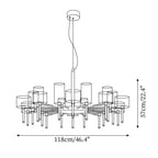 Zonia Chandelier Glass Cylinder Array Chrome