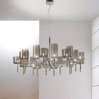 Zonia Chandelier Glass Cylinder Array Chrome