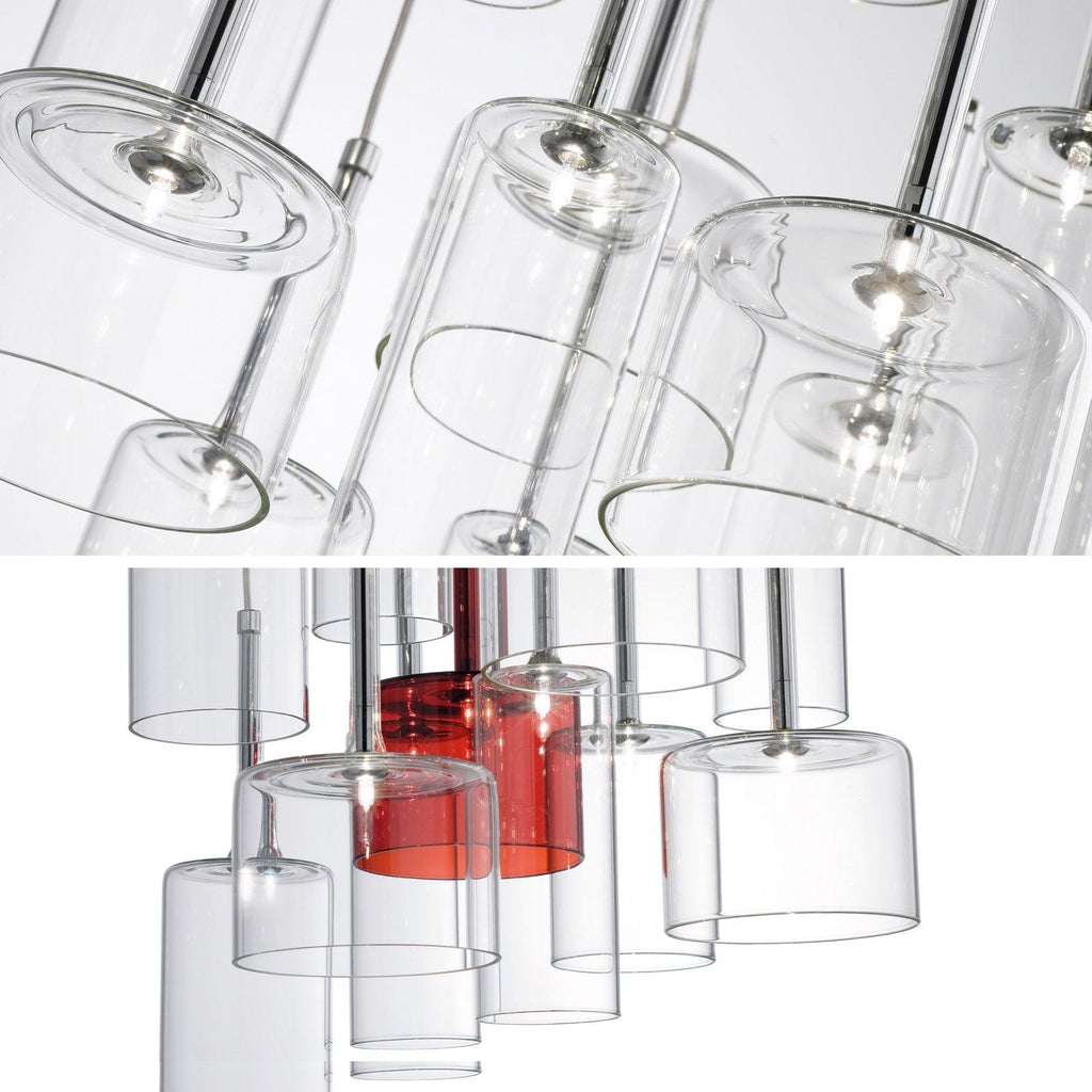 Zonia Chandelier Glass Cylinder Array Chrome