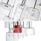 Zonia Chandelier Glass Cylinder Array Chrome