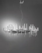 Zonia Chandelier Glass Cylinder Array Chrome