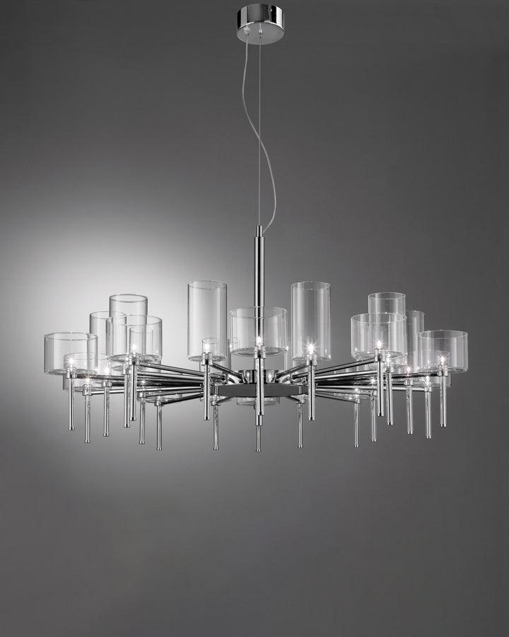 Zonia Chandelier Glass Cylinder Array Chrome