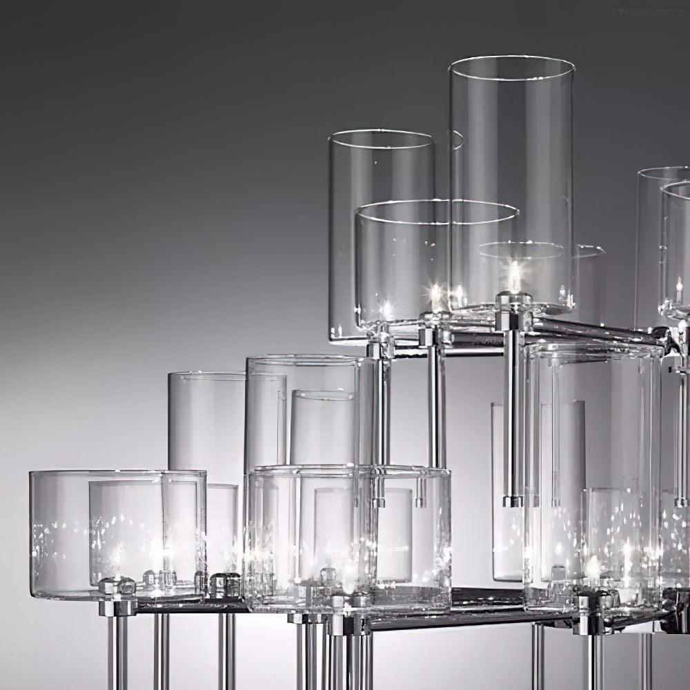Zonia Chandelier Glass Cylinder Array Chrome